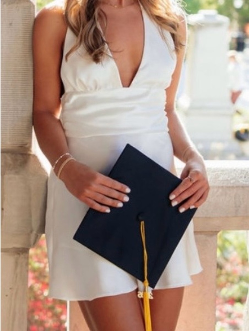 Zara White Plunge Mini Dress